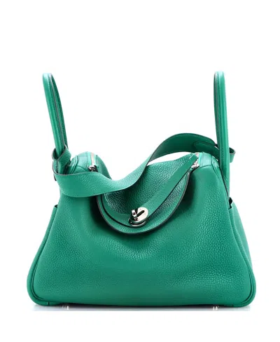 Pre-owned Pre-owned Hermes  Hermes Lindy 30 Leather Shoulder Bag In Green