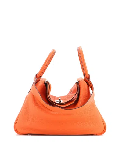 Pre-owned Pre-owned Hermes  Hermes Lindy 30 Leather Shoulder Bag In Orange