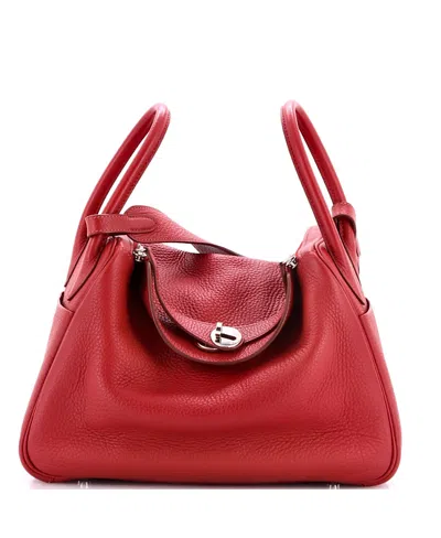 Pre-owned Pre-owned Hermes  Hermes Lindy 30 Leather Shoulder Bag In Red