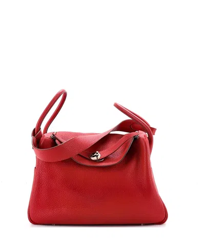 Pre-owned Pre-owned Hermes  Hermes Lindy 34 Clemence Leather Shoulder Bag In Red