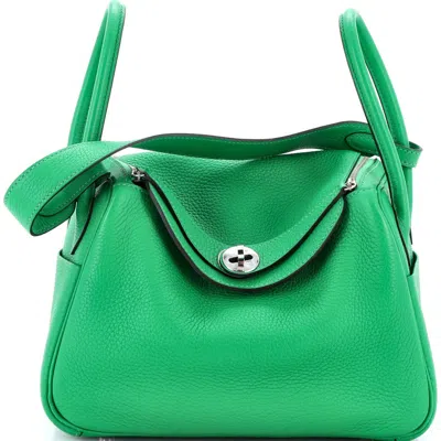 Pre-owned Hermes  Hermes Lindy Bag Clemence 26 In Green