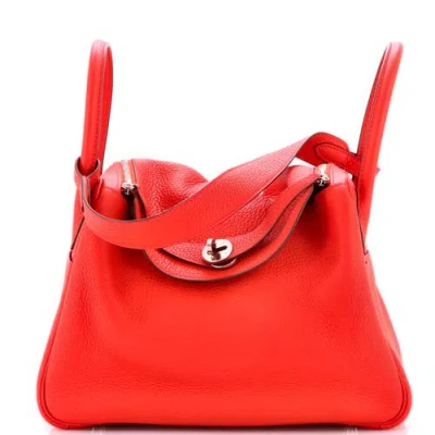 Pre-owned Hermes  Hermes Lindy Bag Clemence 30 In Red