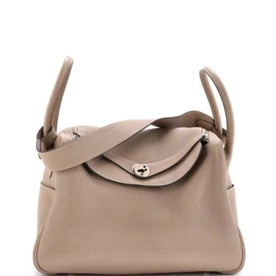 Pre-owned Hermes  Hermes Lindy Bag Clemence 34 In Gray