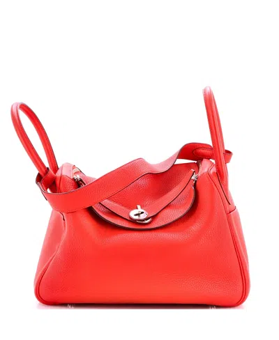 Pre-owned Pre-owned Hermes  Hermes Lindy Convertible Leather Shoulder Bag In Red