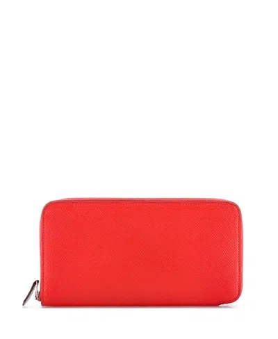 Pre-owned Pre-owned Hermes  Hermes Long Azap Zip Around Wallet Silk'in Epsom In Red