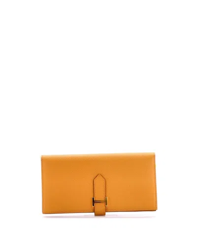 Pre-owned Pre-owned Hermes  Hermes Long Bearn Wallet Epsom In Brown