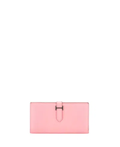 Pre-owned Pre-owned Hermes  Hermes Long Bearn Wallet Epsom In Pink