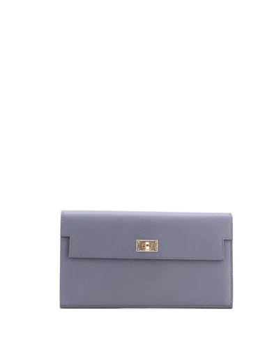 Pre-owned Pre-owned Hermes  Hermes Long Kelly Pocket Wallet Madame In Gray