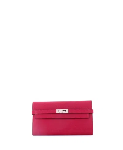 Pre-owned Pre-owned Hermes  Hermes Long Kelly Wallet Epsom In Burgundy