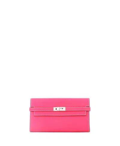 Pre-owned Pre-owned Hermes  Hermes Long Kelly Wallet Epsom In Pink