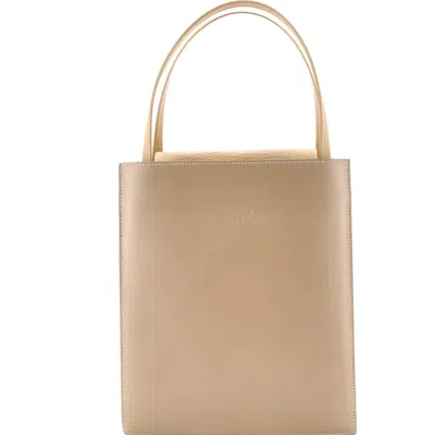 Pre-owned Hermes  Hermes Lucy Tote Leather Mm In White