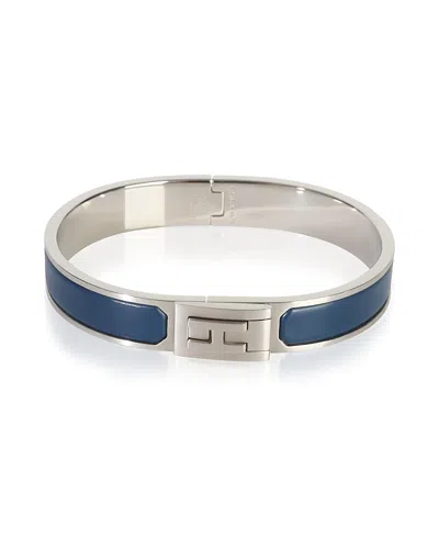 Pre-owned Pre-owned Hermes  Hermes Matte Jet Bracelet In Bleu Biarritz Palladium Plated Bracelet