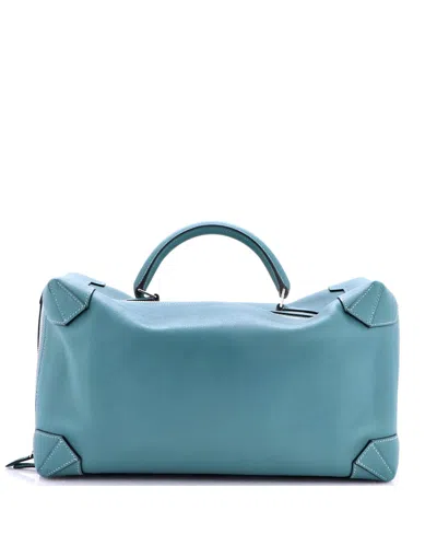Pre-owned Pre-owned Hermes  Hermes Maxibox Evercolor Leather Satchel In Blue