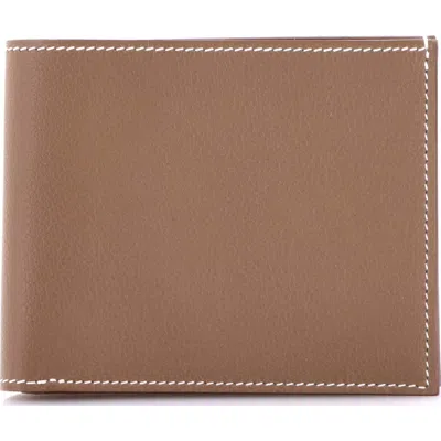 Pre-owned Hermes  Hermes Mc2 Copernic Wallet Evercolor Compact In Brown
