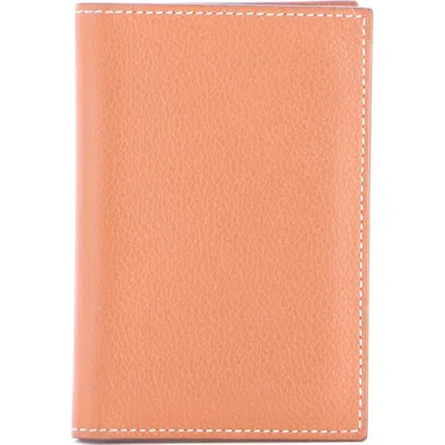 Pre-owned Hermes  Hermes Mc2 Euclide Card Holder Case Leather In Orange