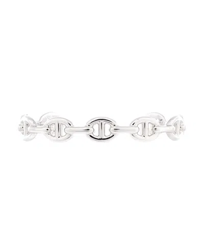 Pre-owned Pre-owned Hermes  Hermes Medium Chaine D'ancre Enchainee Cuff Bracelet Sterling Silver