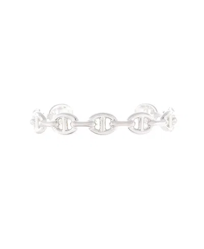 Pre-owned Pre-owned Hermes  Hermes Medium Chaine D'ancre Enchainee Cuff Bracelet Sterling Silver