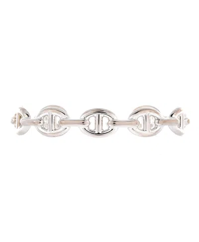 Pre-owned Pre-owned Hermes  Hermes Medium Chaine D'ancre Enchainee Cuff Bracelet Sterling Silver