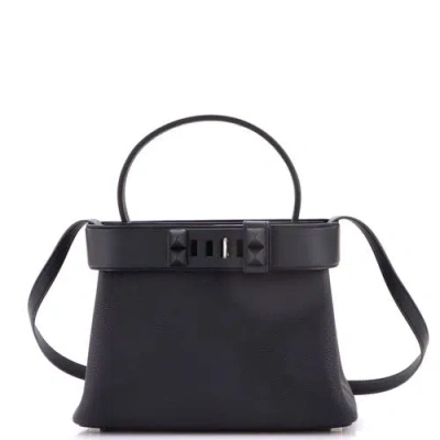 Pre-owned Hermes  Hermes Medor Handbag Togo In Black