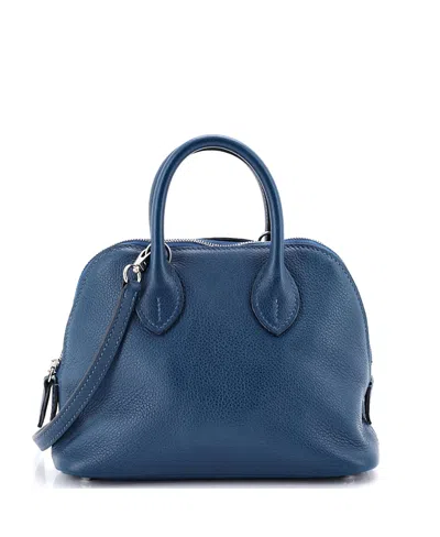 Pre-owned Pre-owned Hermes  Hermes Mini Bolide 1923 Bag Verso Evercolor In Blue