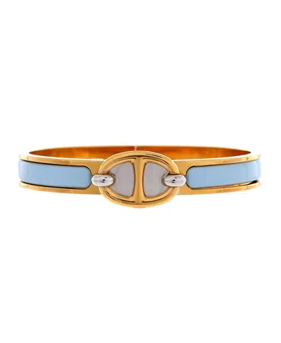 Pre-owned Pre-owned Hermes  Hermes Mini Clic Chaine D'ancre Bracelet Metal And Enamel In Silver