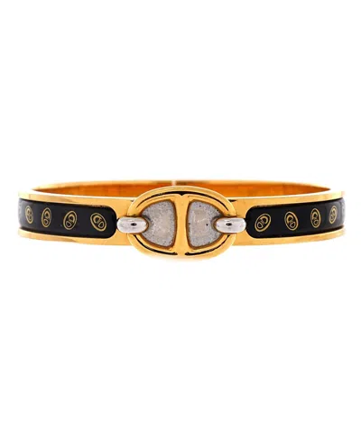 Pre-owned Pre-owned Hermes  Hermes Mini Clic Chaine D'ancre Bracelet Metal And Printed Enamel In Enamel/silver Tone
