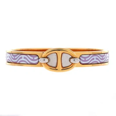 Pre-owned Hermes  Hermes Mini Clic Chaine D'ancre Bracelet Metal And Printed Enamel In Multi