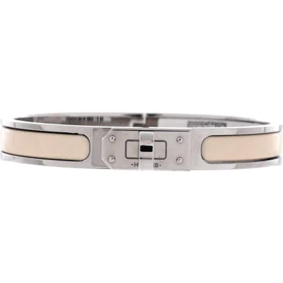 Pre-owned Hermes  Hermes Mini Clic Kelly Bracelet Enamel Narrow In Neutral