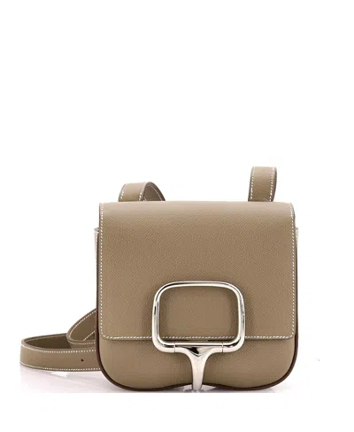 Pre-owned Pre-owned Hermes  Hermes Mini Della Cavalleria Epsom Leather Shoulder Bag In Gray