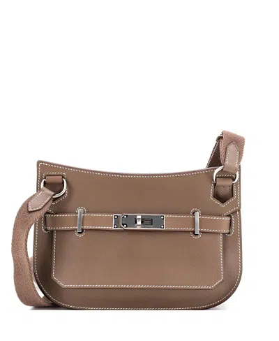Pre-owned Pre-owned Hermes  Hermes Mini Jypsiere Bag Evercolor In Gray