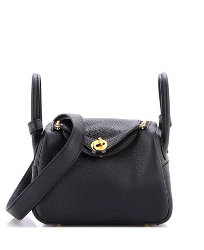 Pre-owned Pre-owned Hermes  Hermes Mini Lindy Bag Clemence In Black