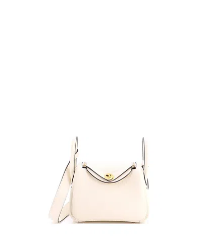 Pre-owned Pre-owned Hermes  Hermes Mini Lindy Bag Clemence In Neutral