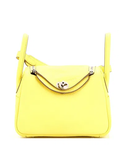 Pre-owned Pre-owned Hermes  Hermes Mini Lindy Bag Clemence In Yellow