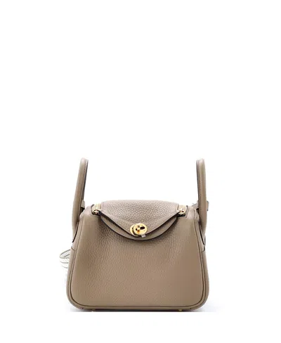 Pre-owned Pre-owned Hermes  Hermes Mini Lindy Clemence Leather Satchel In Brown