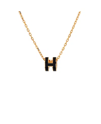 Pre-owned Pre-owned Hermes  Hermes Mini Pop H Pendant Chain Necklace Metal And Enamel, 16