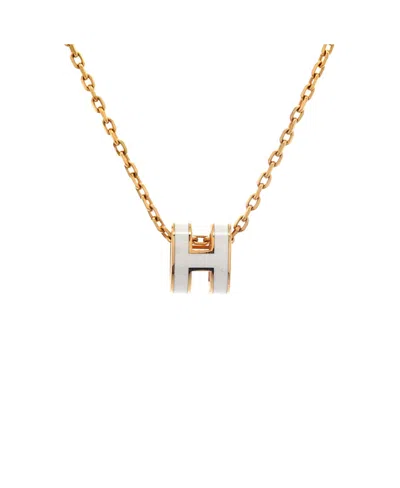 Pre-owned Pre-owned Hermes  Hermes Mini Pop H Pendant Chain Necklace Metal And Enamel, 16