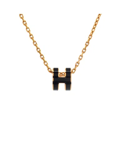 Pre-owned Pre-owned Hermes  Hermes Mini Pop H Pendant Chain Necklace Metal And Enamel, 16