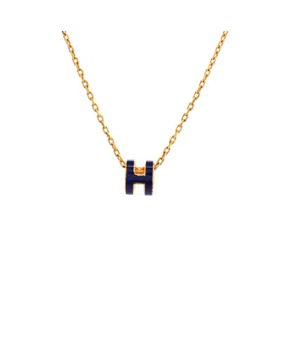 Pre-owned Pre-owned Hermes  Hermes Mini Pop H Pendant Chain Necklace Metal And Enamel, 16