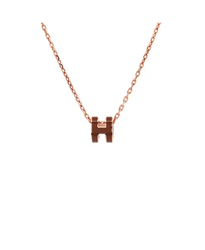 Pre-owned Pre-owned Hermes  Hermes Mini Pop H Pendant Chain Necklace Metal And Enamel, 16