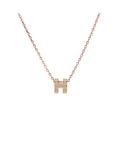Pre-owned Pre-owned Hermes  Hermes Mini Pop H Pendant Chain Necklace Metal And Enamel, 16 In Silver