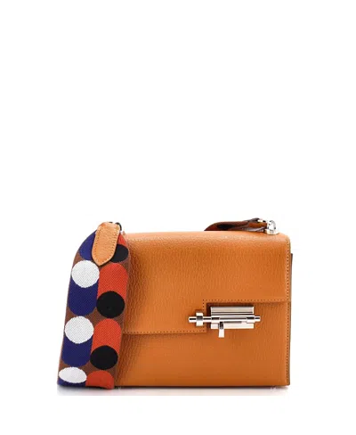 Pre-owned Pre-owned Hermes  Hermes Mini Verrou Bag Chevre Mysore And Canvas In Brown