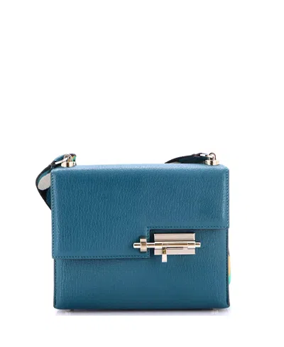 Pre-owned Pre-owned Hermes  Hermes Mini Verrou Bag Chevre Mysore And Canvas In Green