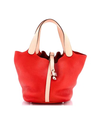 Pre-owned Pre-owned Hermes  Hermes Mm Bicolor Picotin Lock Bag Clemence With Swift