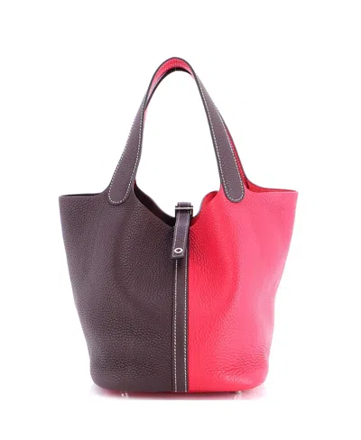 Pre-owned Pre-owned Hermes  Hermes Mm Picotin Lock Bag Bicolor Clemence In Multi
