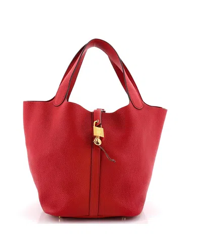 Pre-owned Pre-owned Hermes  Hermes Mm Picotin Lock Bag Maurice In Red