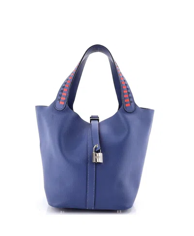 Pre-owned Pre-owned Hermes  Hermes Mm Picotin Lock Bag Tressage Epsom