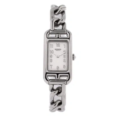 Pre-owned Hermes  Hermes Nantucket Quartz Watch Stainless Steel 17 In Metallic