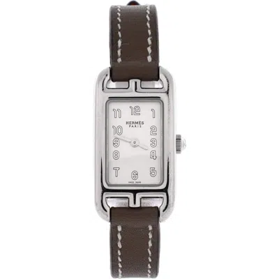 Pre-owned Hermes  Hermes Nantucket Quartz Watch Stainless Steel And Leather 17 In Multi
