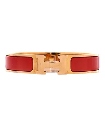 Pre-owned Pre-owned Hermes  Hermes Narrow Clic H Bracelet Enamel