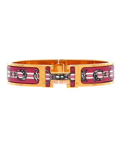 Pre-owned Pre-owned Hermes  Hermes Narrow Clic H Bracelet Printed Enamel